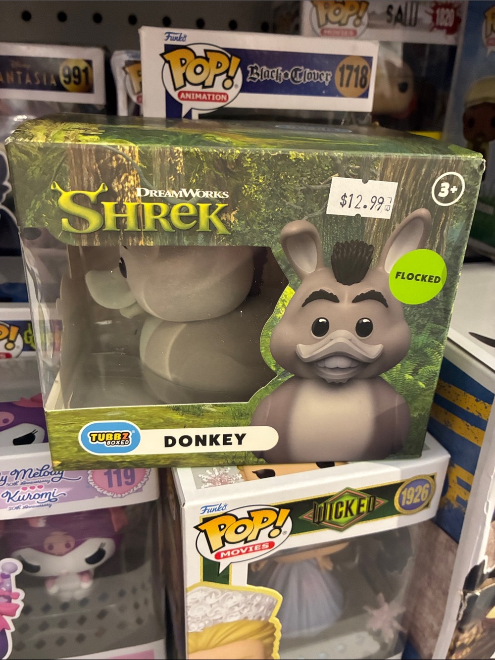DreamWorks Shrek Donkey Flocked Figure by Tubbz Boxed